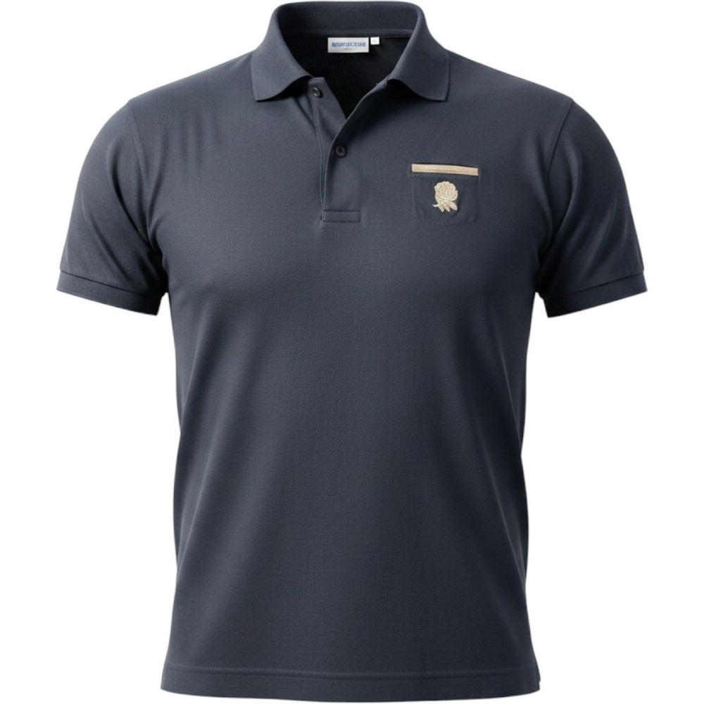 Cotton Traders Classics Mens Navy Blue Rose Polo Shirt AA13321 2XL NWT